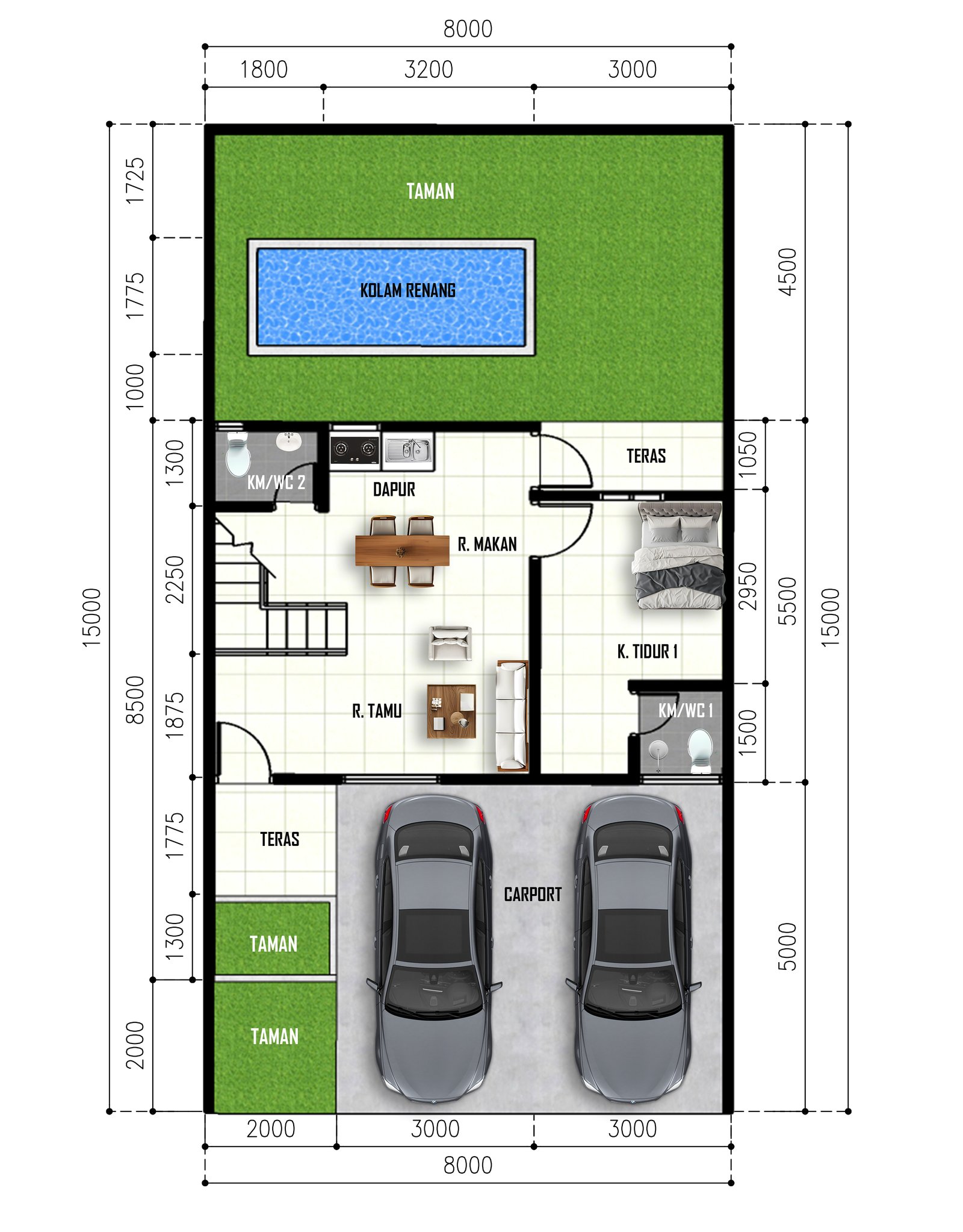 Rumah 2 Lantai Dekat Candi Prambanan Free Kolam Renang - Image 2