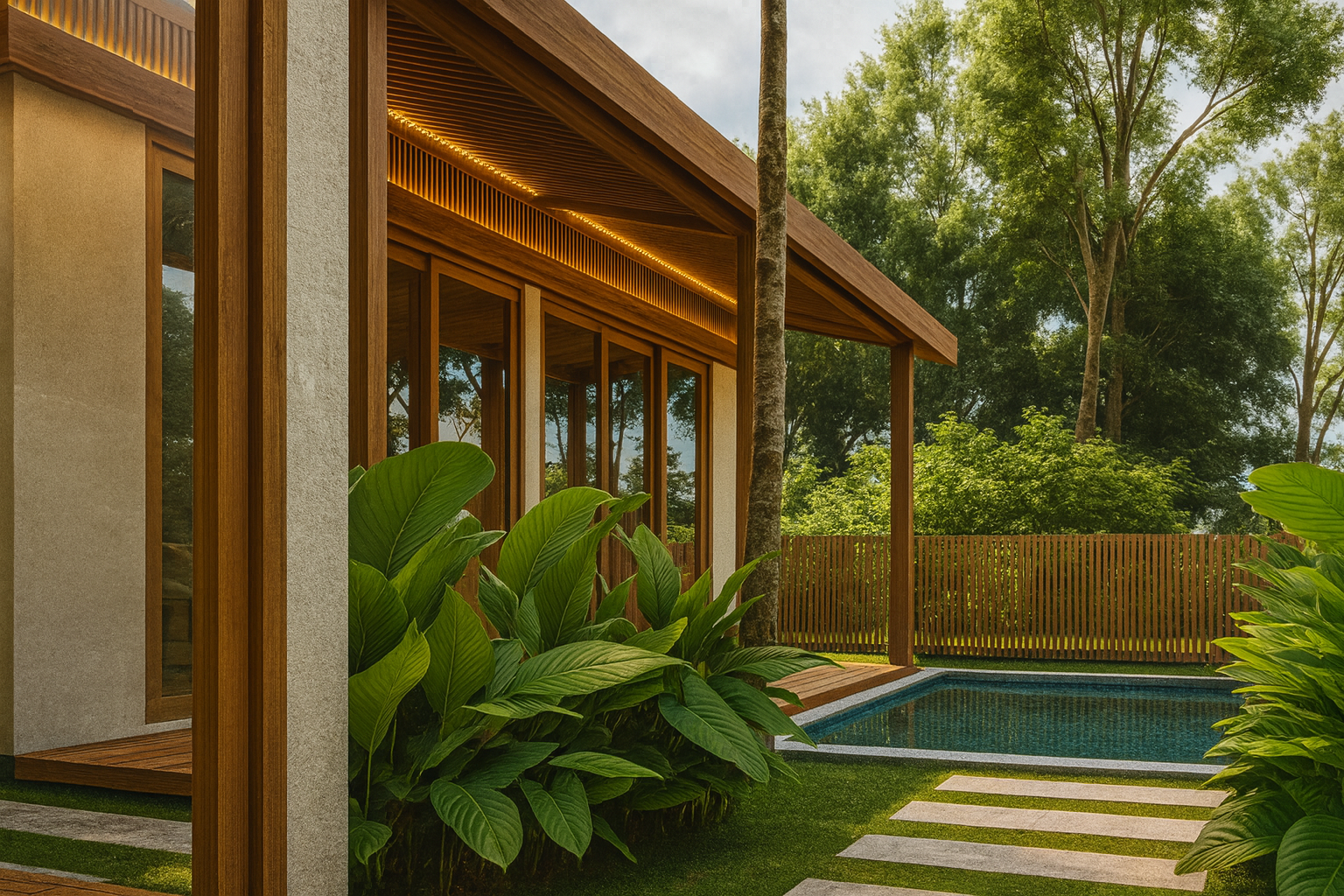 Villa Tropis dengan Private Pool di Sleman jakal atas, udara sejuk View Merapi dan persawahan - Image 2